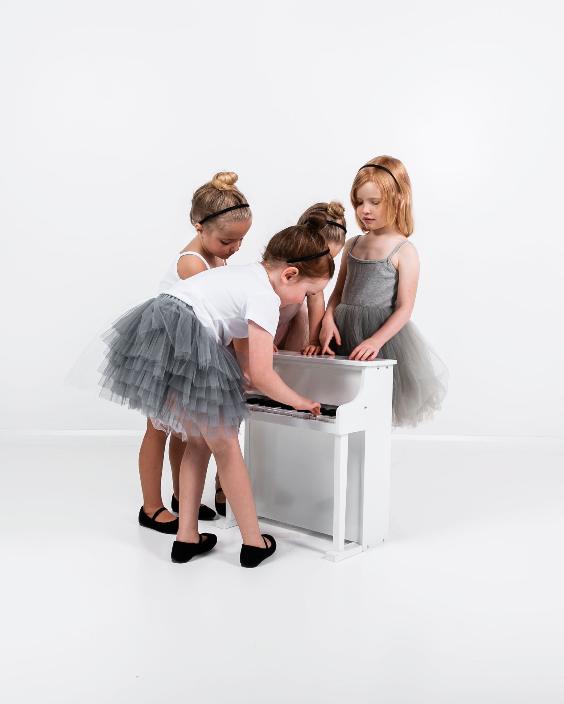 Layered Tulle Skirt - Grey